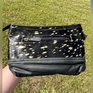 NWT 🖤 Myra Bags Leather Hairon Clutch/Pouch.